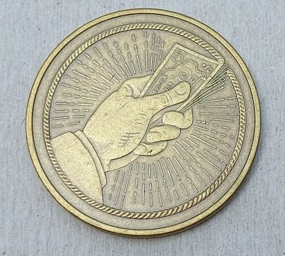 safecracker token hand with money  antiqued