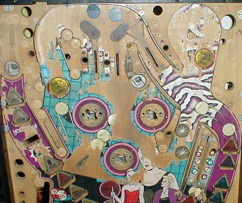 worn pinball playfield