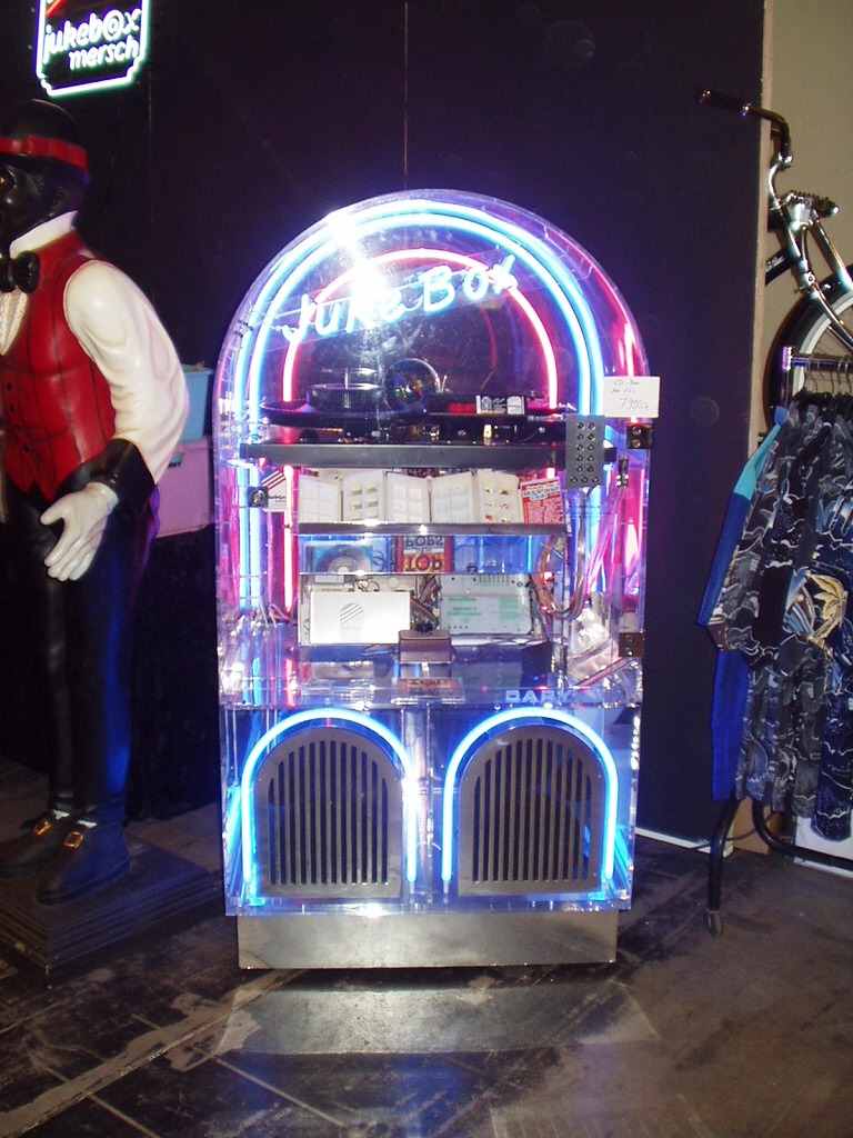 transparant neon jukebox