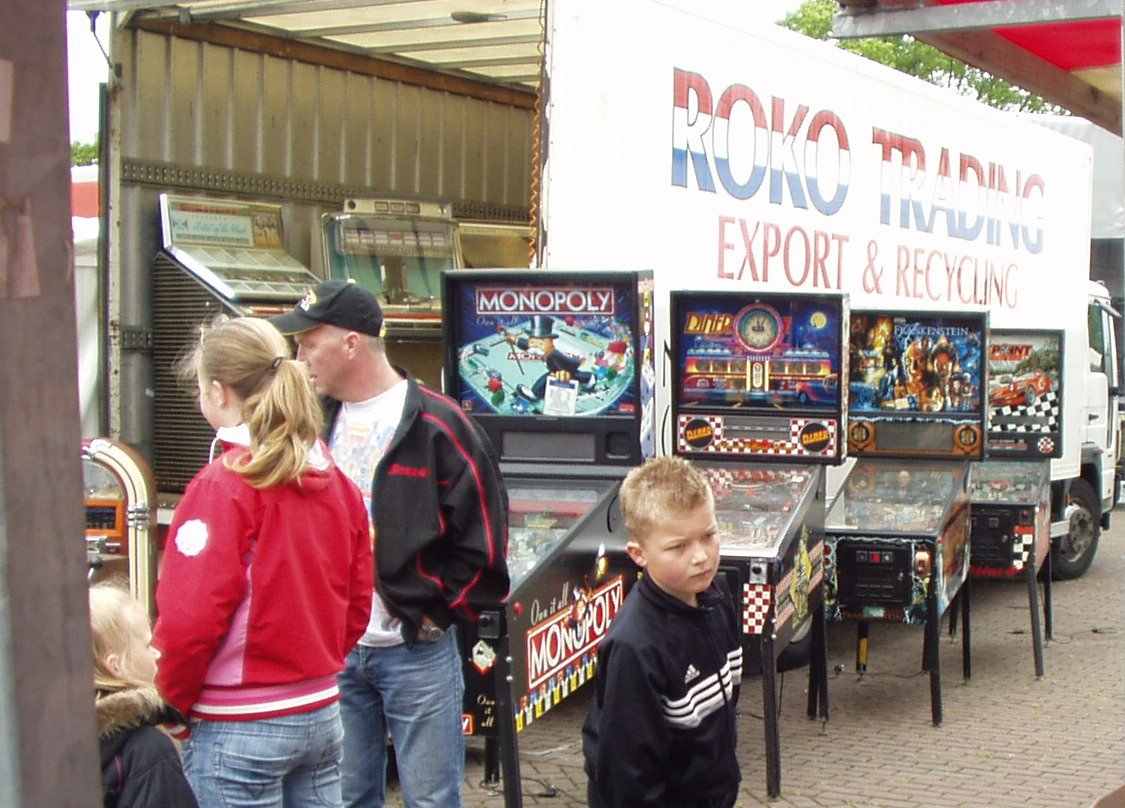 Monopoly, Diner, Frankenstein and Checkpoint pinball machine.