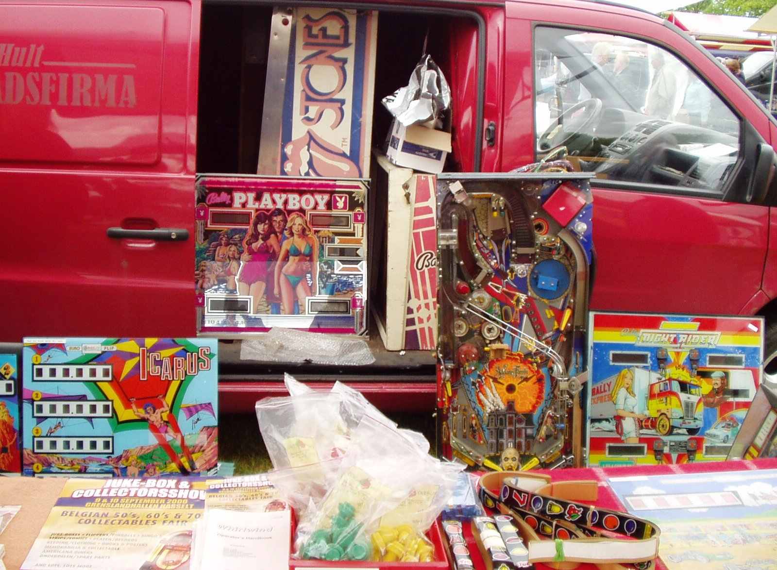 Bally Playboy, Addams Family, Rolling Stones pinball machines