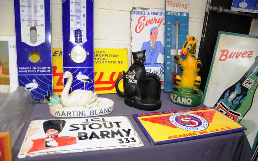 Martini Swan, Cinzano Zebra, Cafe Chat Noir statues