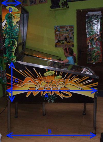 pinball machine dimensions