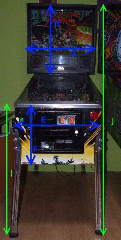 pinball machine dimensions