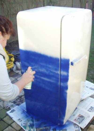 Before & After: Vintage Repainted Refrigerator