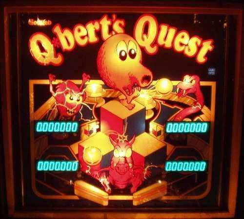 QBert Quest backglass