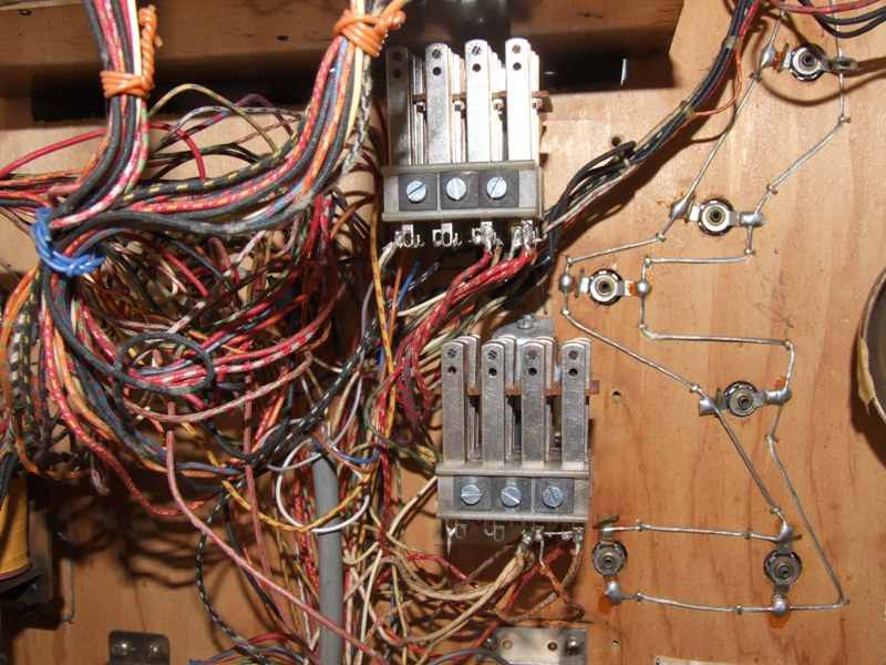 Gottlieb Majorettes pinball machine backbox wiring