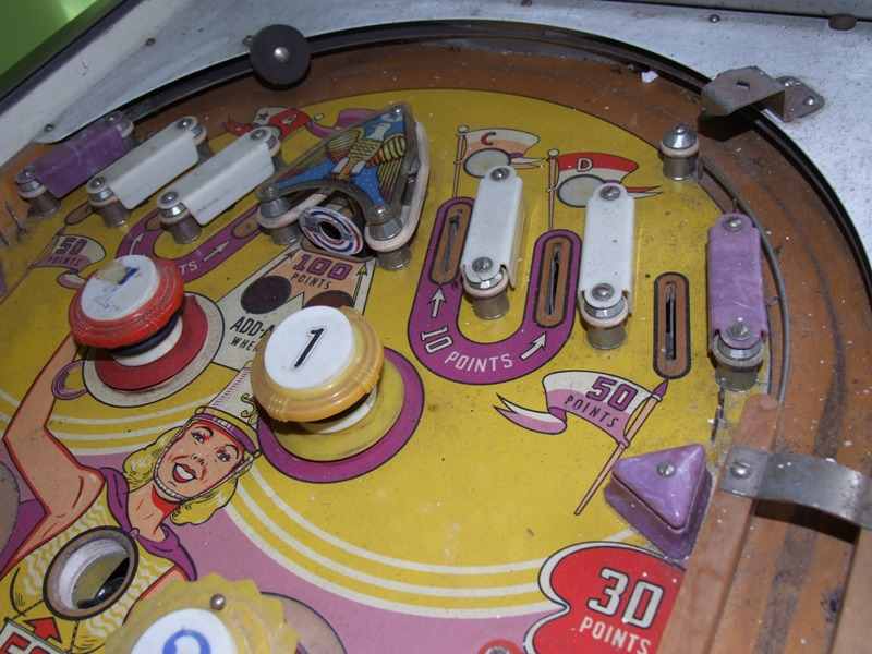 Gottlieb Majorettes pinball machine top playfield
